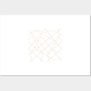 Modern Gold Geometric Strokes Abstract Design Posters and Art